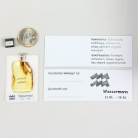 Anhänger Sternzeichen "Wassermann, freie Form", Bernstein, ES, inkl. "Sack & Pack"