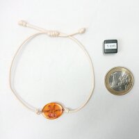 Armband Sternzeichen "Fische", Bernstein poliert, helles Band, ES, inkl. "Sack & Pack"