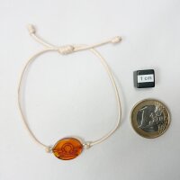 Armband Sternzeichen "Waage", Bernstein poliert, helles Band, ES, inkl. "Sack & Pack"
