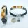Armband, Bernstein "Mosaik ca. 4,1 x 1,1 cm" auf Leder