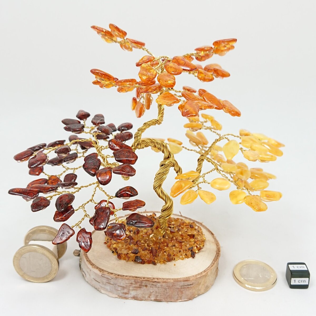 Bernsteinbaum "Bonsai", bunt, verlaufend, ca. 135 Steine/12 cm, inkl.
