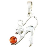 Anhänger "Katze", Bernstein, ES