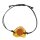 Armband "Blume des Lebens", gravierter Bernstein auf Leder
