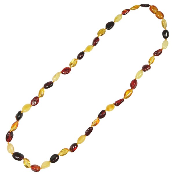 Kette "Böhnchen", Bernstein, ca. 45 cm