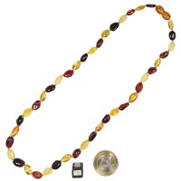 Kette "Böhnchen", Bernstein, ca. 45 cm