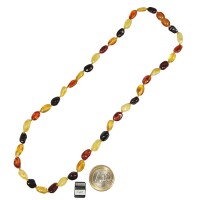 Kette "Böhnchen", Bernstein, ca. 45 cm