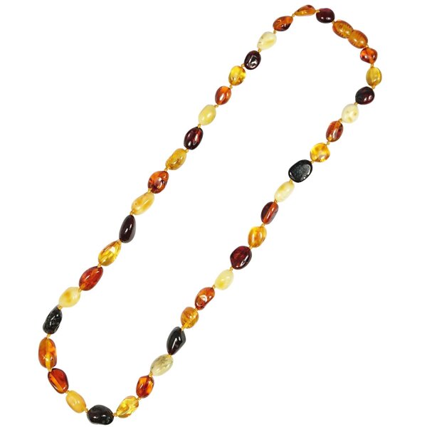 Kette "Böhnchen", Bernstein, ca. 45 cm