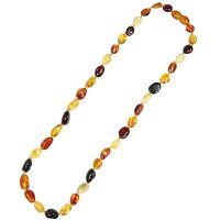 Kette "Böhnchen", Bernstein, ca. 45 cm