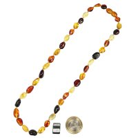 Kette "Böhnchen", Bernstein, ca. 45 cm