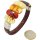 Armband, Bernstein auf braunem Leder