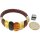 Armband, Bernstein auf braunem Leder