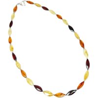 Kette "Navette", Bernstein, ca. 45 cm,...