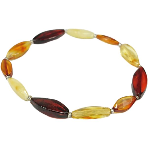 Armband "Navette", Bernstein