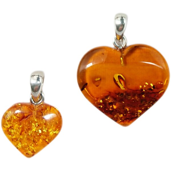 Anhänger "Herz", Bernstein, ES