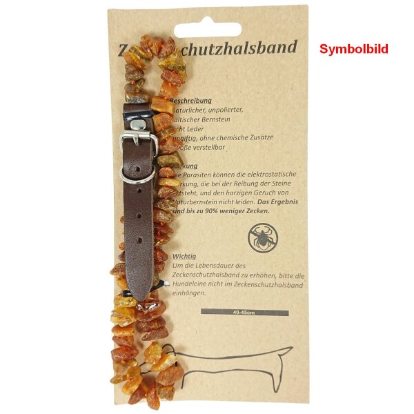 Hundehalsband als natürlicher Zeckenschutz, Bernstein natur 35-40 schwarz