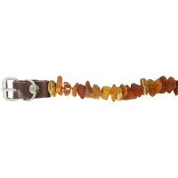 Hundehalsband als natürlicher Zeckenschutz, Bernstein natur 35-40 schwarz
