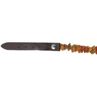 Hundehalsband als natürlicher Zeckenschutz, Bernstein natur 35-40 schwarz