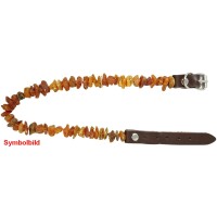 Hundehalsband als natürlicher Zeckenschutz, Bernstein natur 60-65 braun