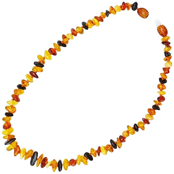 Babybernsteinkette "Splitter", ca. 32-34 cm bunt Drehschließe