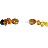 Babybernsteinkette "Splitter", ca. 32-34 cm bunt Drehschließe