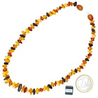 Babybernsteinkette "Splitter", ca. 32-34 cm bunt Drehschließe