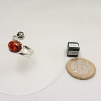 Ring "offen/56", Bernstein "cognac/grün", ES
