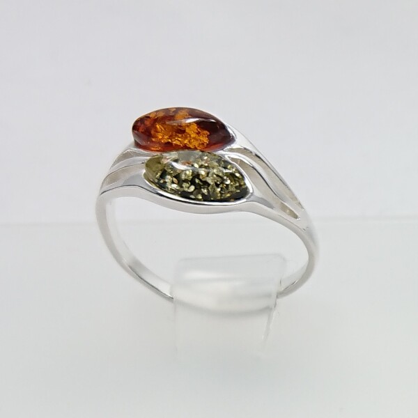 Ring "offen/56", Bernstein "cognac/grün", ES
