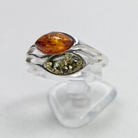 Ring "offen/56", Bernstein "cognac/grün", ES