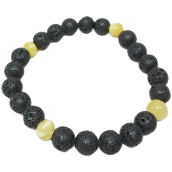 Armband Lava/Bernstein ca. 19 cm