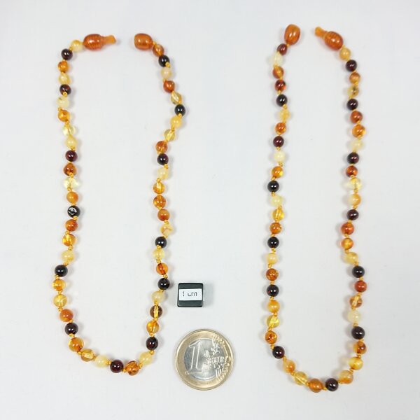 Babybernsteinkette "ca. Kugel", ca. 32-34 cm bunt Steckschließe