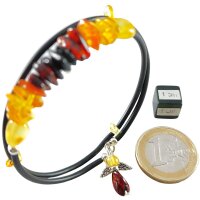 Spiralarmband "Regenbogen/Engel", Bernstein