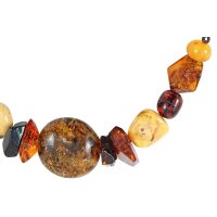 Collier, Bernstein auf Leder