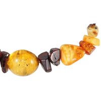 Collier, Bernstein auf Leder