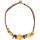 Collier, Bernstein auf Leder