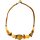 Collier, Bernstein auf Leder