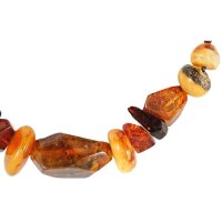 Collier, Bernstein auf Leder