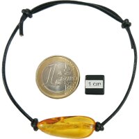 Armband, Bernstein auf Leder