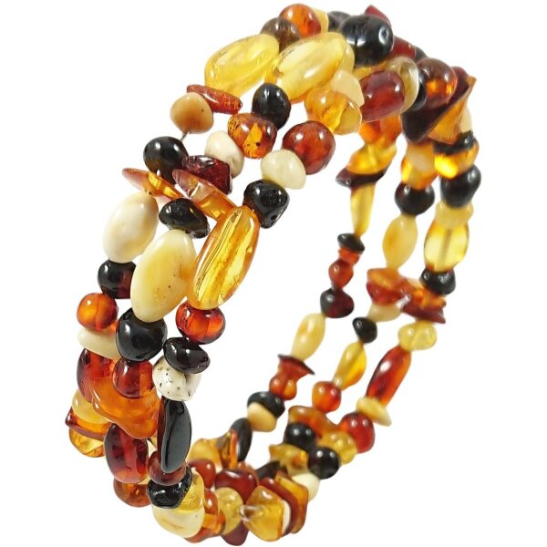 Spiralarmband, 3-reihig, Bernstein