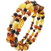 Spiralarmband, 3-reihig, Bernstein