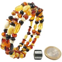 Spiralarmband, 3-reihig, Bernstein