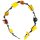 Armband "div. geometrische Formen", Bernstein auf Textil, ca. 18-19 cm