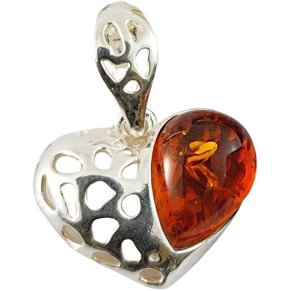 Anhänger "Herz", Bernstein, ES