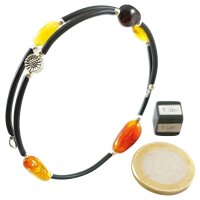 Spiralarmband, Bernstein auf Kautschuk