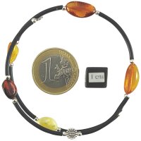 Spiralarmband, Bernstein auf Kautschuk