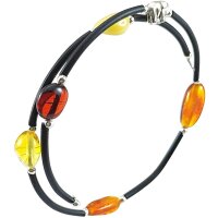 Spiralarmband "Elefant", Bernstein auf Kautschuk