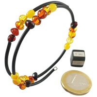 Spiralarmband, Bernstein auf Kautschuk