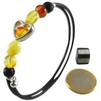 Spiralarmband "Herz", Bernstein