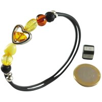 Spiralarmband "Herz", Bernstein