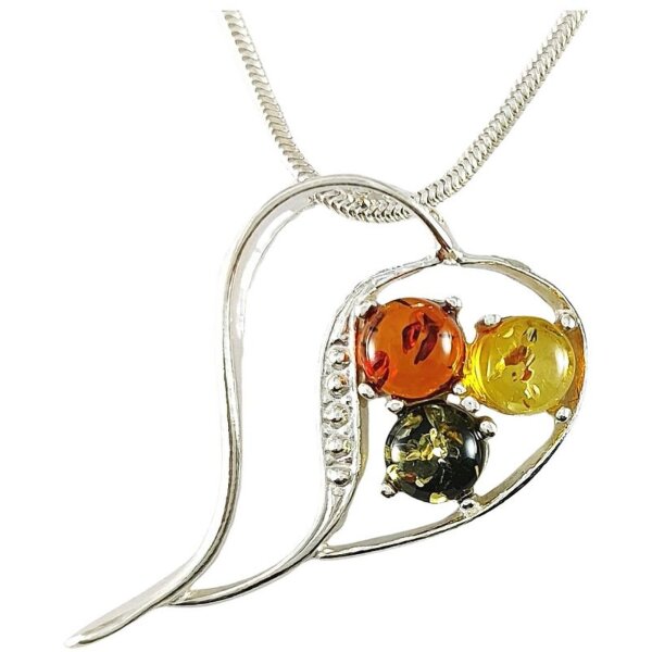 Anhänger "Herz", Bernstein, ES