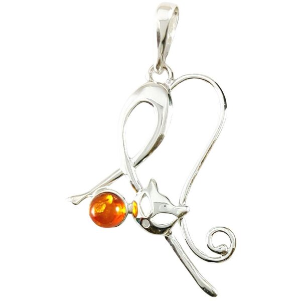 Anhänger "Katze", Bernstein, ES